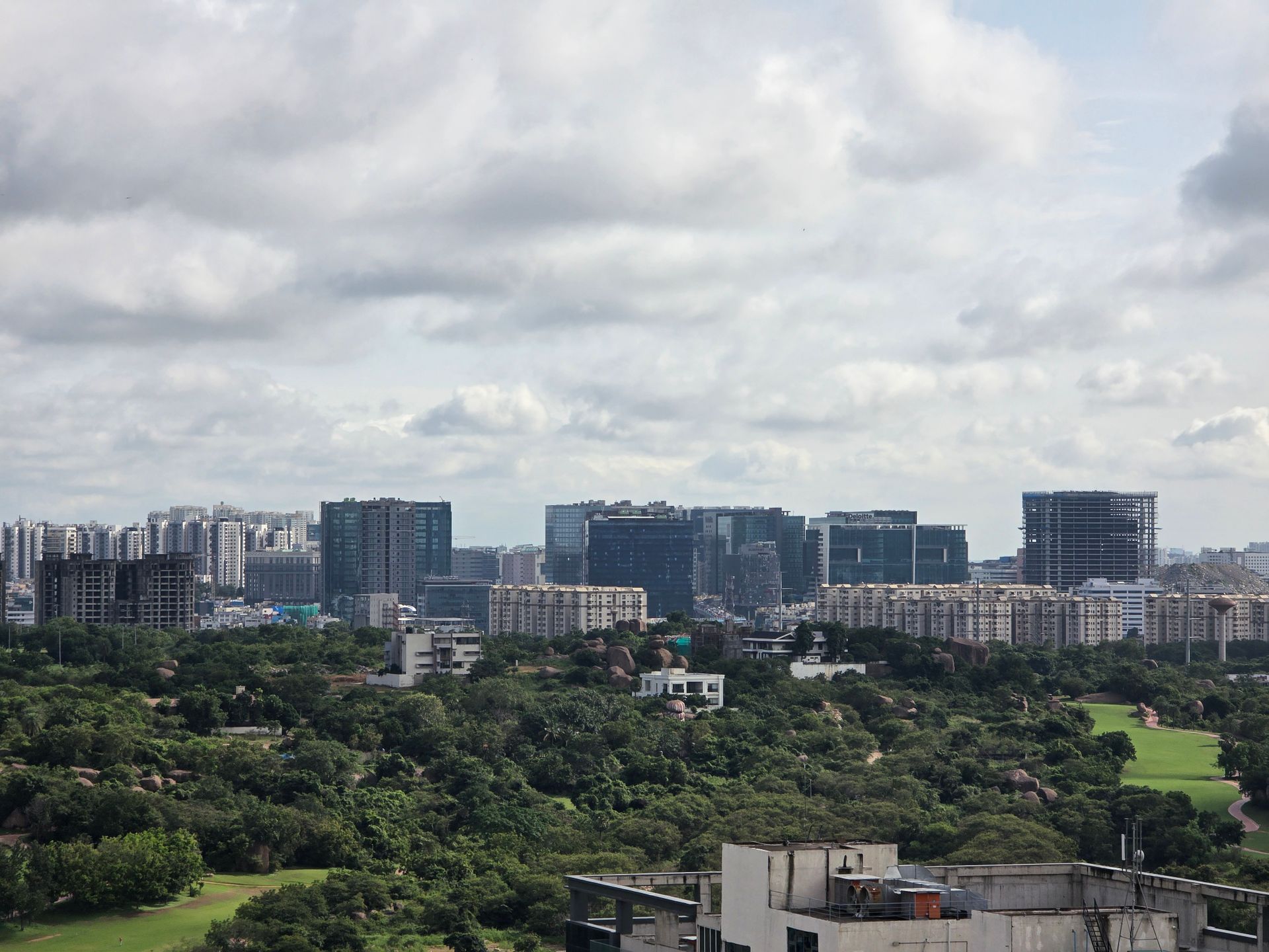 Aerial view of Gurgaon's commercial skyline